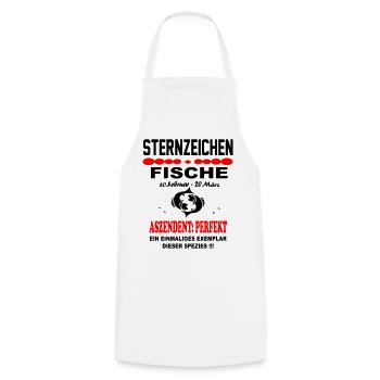 Fische Sternzeichen Horoskop Aszendent Perfekt - Kochschürze - Weiß - Vorne - AI Model Male 185 dark (185cm)