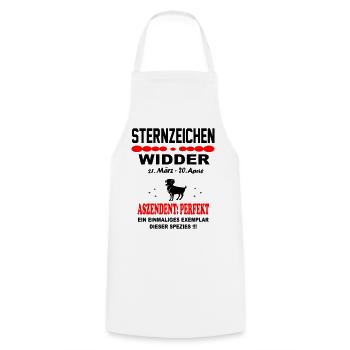 Widder Sternzeichen Horoskop Aszendent Perfekt - Kochschürze - Weiß - Vorne - AI Model Male 185 dark (185cm)
