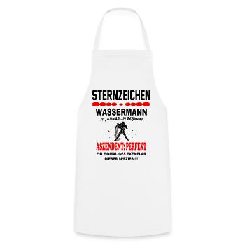 Wassermann Sternzeichen Horoskop Aszendent Perfekt - Kochschürze - Weiß - Vorne - AI Model Male 185 dark (185cm)