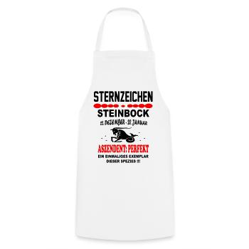 Steinbock Sternzeichen Horoskop Aszendent Perfekt - Kochschürze - Weiß - Vorne - AI Model Male 185 dark (185cm)