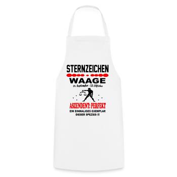 Waage Sternzeichen Horoskop Aszendent Perfekt - Kochschürze - Weiß - Vorne - AI Model Male 185 dark (185cm)