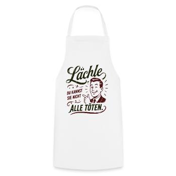 Lächle Spruch Porträt Retro - Kochschürze - Weiß - Vorne - AI Model Male 185 dark (185cm)