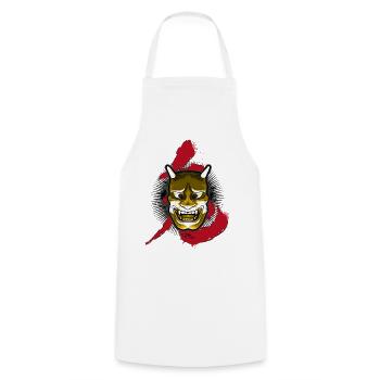 Japanese Oni - Tablier de cuisine - blanc - Devant - AI Model Male 185 dark (185cm)