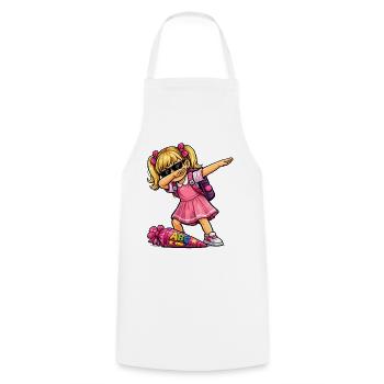 Dabbing ABC shooter (blonde) - Cooking Apron - white - Front - AI Model Male 185 dark (185cm)