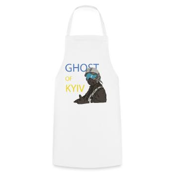 Ghost of Kyiv Pilot - Cooking Apron - white - Front - AI Model Male 185 dark (185cm)
