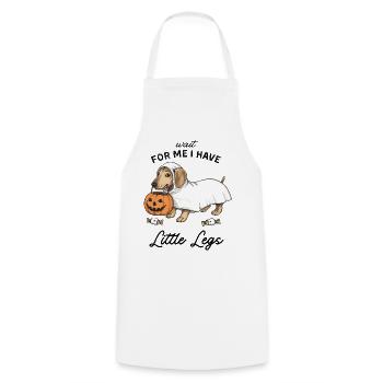 Dachshund Ghost Halloween Trick or Treat - Cooking Apron - white - Front - AI Model Male 185 dark (185cm)
