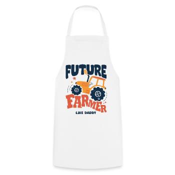 Futur fermier comme papa bébé tracteur - Tablier de cuisine - blanc - Devant - AI Model Male 185 dark (185cm)