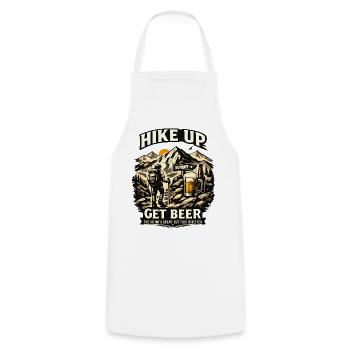Montez en randonnée pour prendre de la bière – montagnes et bière - Tablier de cuisine - blanc - Devant - AI Model Male 185 dark (185cm)