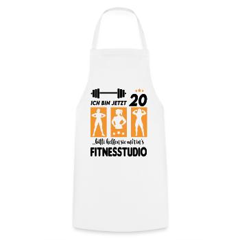 20 Jahre Alter Geburtstag Bodybuilding Frau Sport - Kochschürze - Weiß - Vorne - AI Model Male 185 dark (185cm)