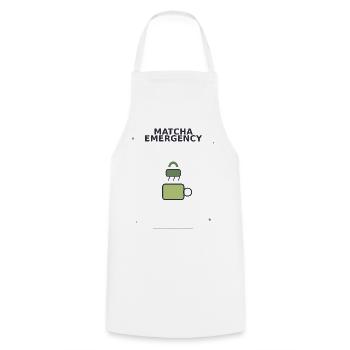 Matcha Notfall Sicherheits-Logo - Kochschürze - Weiß - Vorne - AI Model Male 185 dark (185cm)