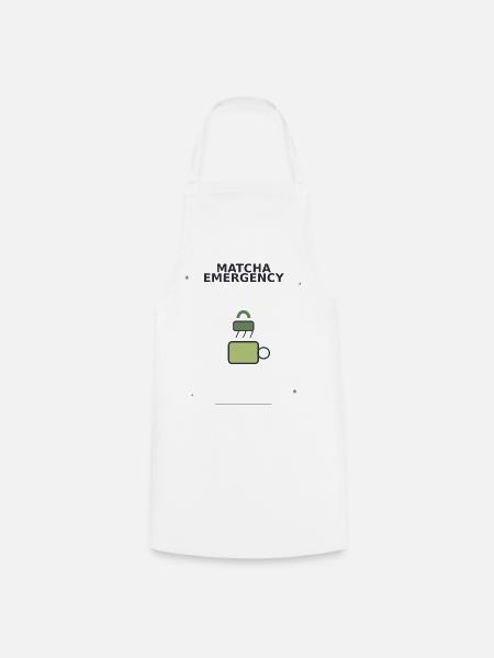 Matcha Notfall Sicherheits-Logo - Kochschürze - Weiß