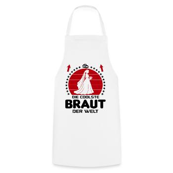 Hochzeit 2026 Married Beste Braut Bride der Welt - Kochschürze - Weiß - Vorne - AI Model Male 185 dark (185cm)