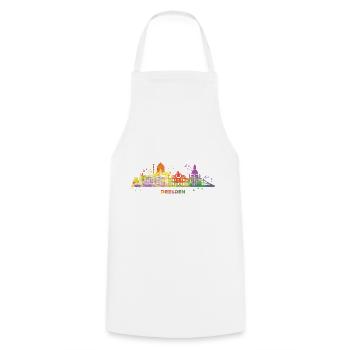 Dresde Zwinger Skyline Paysage urbain coloré Dresde - Tablier de cuisine - blanc - Devant - AI Model Male 185 dark (185cm)