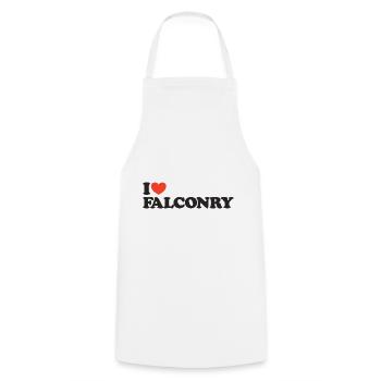 I love Falconry Heart Shirt - Cooking Apron - white - Front - AI Model Male 185 dark (185cm)