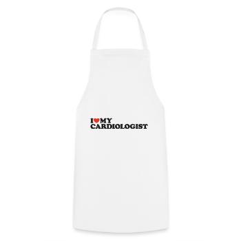 I love my Cardiologist Heart Shirt - Cooking Apron - white - Front - AI Model Male 185 dark (185cm)