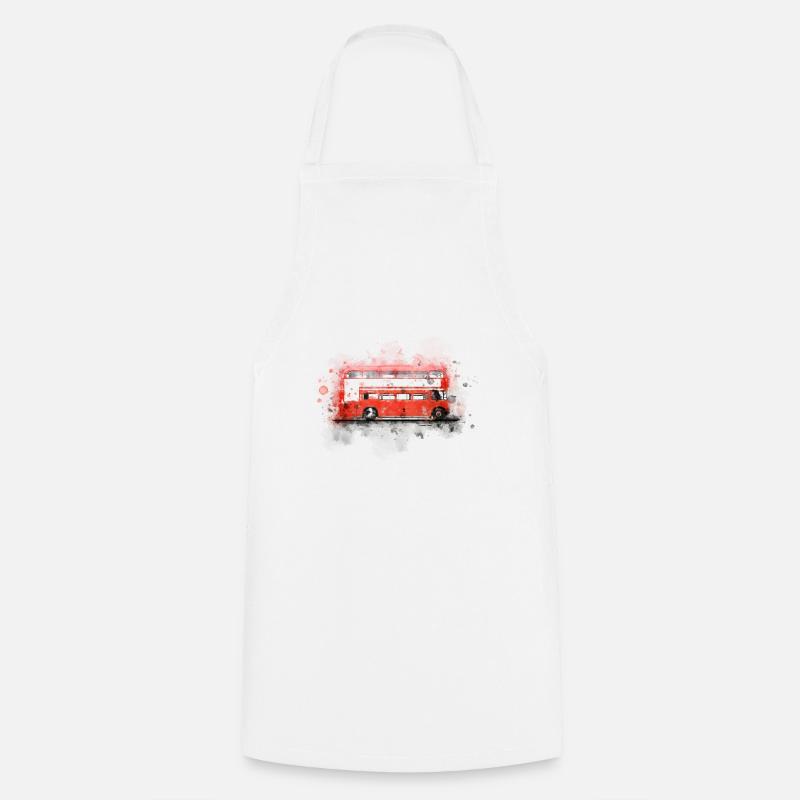 London bus double decker british UK - Cooking Apron - white