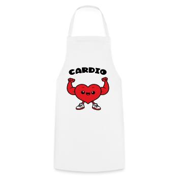 Zeichnung Cardio Humor Sport Chibi Herz - Kochschürze - Weiß - Vorne - AI Model Male 185 dark (185cm)