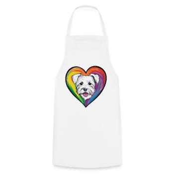 West Highland Terrier Chien Coeur Amour Chien - Tablier de cuisine - blanc - Devant - AI Model Male 185 dark (185cm)