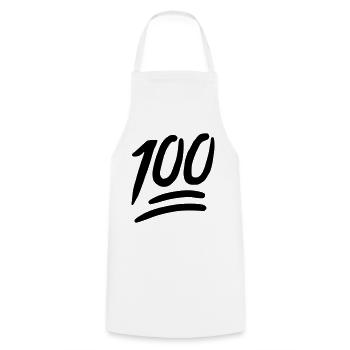 Emoji 100 sketch black - Cooking Apron - white - Front - AI Model Male 185 dark (185cm)