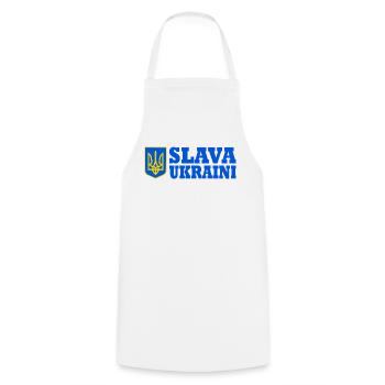 Slava ukraini - Cooking Apron - white - Front - AI Model Male 185 dark (185cm)