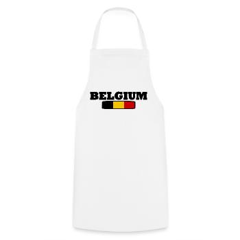 Belgium - Cooking Apron - white - Front - AI Model Male 185 dark (185cm)