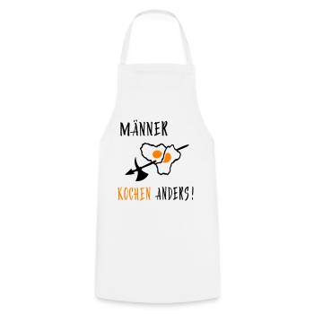Chef, maître du grill - Tablier de cuisine - blanc - Devant - AI Model Male 185 dark (185cm)