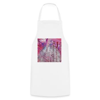 Malerei Acryl Blattadern abstrakt Pink-Rosa-lila - Kochschürze - Weiß - Vorne - AI Model Male 185 dark (185cm)