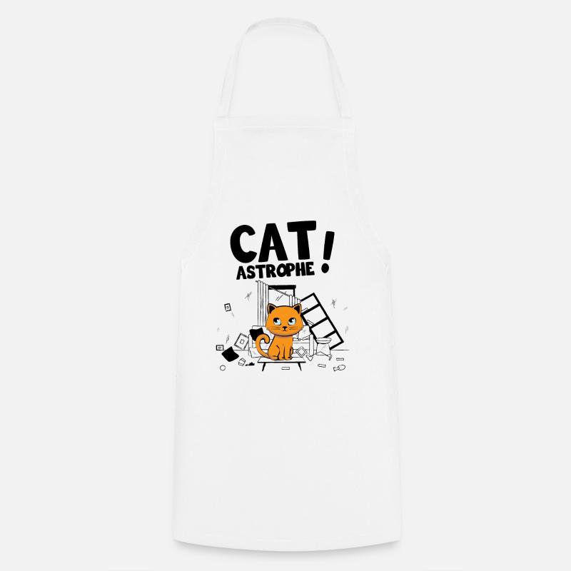Cat Astrophe ! - Jeu de Mots Chatons Mignons - Tablier de cuisine - blanc