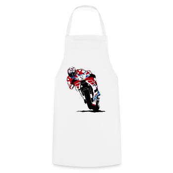 Motorcycle Racing - Moto GP - Superbike - Cooking Apron - white - Front - AI Model Male 185 dark (185cm)