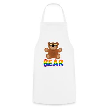 Ours gay - Tablier de cuisine - blanc - Devant - AI Model Male 185 dark (185cm)