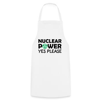 L’énergie nucléaire, oui s’il vous plaît, oui à l’énergie nucléaire - Tablier de cuisine - blanc - Devant - AI Model Male 185 dark (185cm)