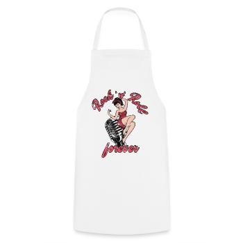 Rock n Roll pour toujours Vintage Girl Rocknroll - Tablier de cuisine - blanc - Devant - AI Model Male 185 dark (185cm)