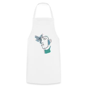 OneLine Art and Line Art Art Lineart Face - Cooking Apron - white - Front - AI Model Male 185 dark (185cm)