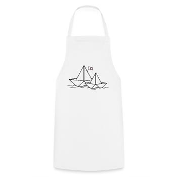 Paper Boats Paper Ship Ships Boats Love Couples - Cooking Apron - white - Front - AI Model Male 185 dark (185cm)