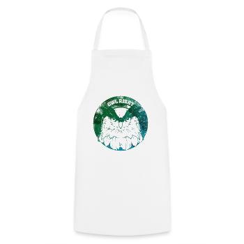 Owl Right Alright Owl pun - Cooking Apron - white - Front - AI Model Male 185 dark (185cm)