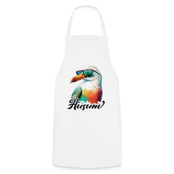 Husum holiday cool colorful seagull with sunglasses - Cooking Apron - white - Front - AI Model Male 185 dark (185cm)