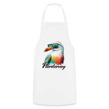 Norderney Urlaub coole bunte Möwe mit Sonnenbrille - Kochschürze - Weiß - Vorne - AI Model Male 185 dark (185cm)