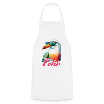 Föhr Urlaub coole bunte Möwe mit Sonnenbrille - Kochschürze - Weiß - Vorne - AI Model Male 185 dark (185cm)