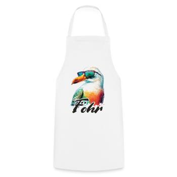 Föhr Urlaub coole bunte Möwe mit Sonnenbrille - Kochschürze - Weiß - Vorne - AI Model Male 185 dark (185cm)