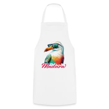 Madeira Urlaub coole bunte Möwe mit Sonnenbrille - Kochschürze - Weiß - Vorne - AI Model Male 185 dark (185cm)