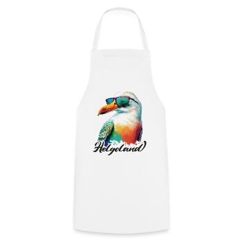Heligoland vacances mouette colorée fraîche avec des lunettes de soleil - Tablier de cuisine - blanc - Devant - AI Model Male 185 dark (185cm)