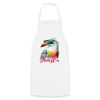 Juist holiday cool colorful seagull with sunglasses - Cooking Apron - white - Front - AI Model Male 185 dark (185cm)