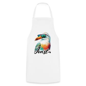 Juist holiday cool colorful seagull with sunglasses - Cooking Apron - white - Front - AI Model Male 185 dark (185cm)
