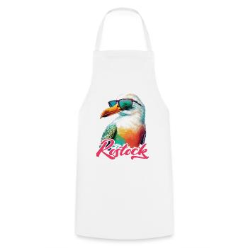 Rostock holiday cool colorful seagull with sunglasses - Cooking Apron - white - Front - AI Model Male 185 dark (185cm)