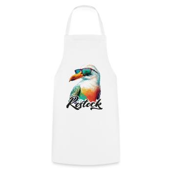 Rostock holiday cool colorful seagull with sunglasses - Cooking Apron - white - Front - AI Model Male 185 dark (185cm)