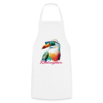 Kühlungsborn vacances mouette fraîche avec lunettes de soleil - Tablier de cuisine - blanc - Devant - AI Model Male 185 dark (185cm)