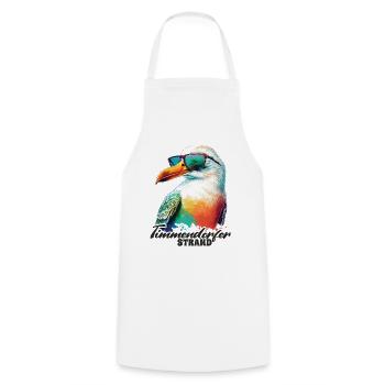 Timmendorfer Strand Holiday Seagull with Sunglasses - Cooking Apron - white - Front - AI Model Male 185 dark (185cm)