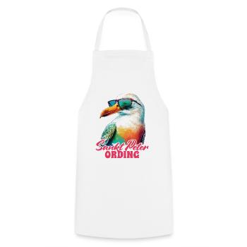 Sankt Peter Ording Holiday Seagull with Sunglasses - Cooking Apron - white - Front - AI Model Male 185 dark (185cm)