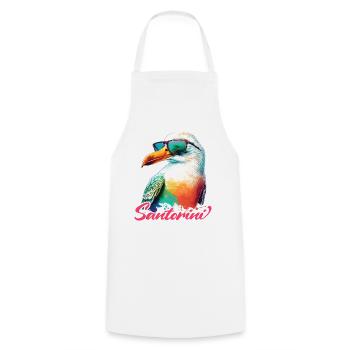 Santorini Greece Holiday Seagull Sunglasses - Cooking Apron - white - Front - AI Model Male 185 dark (185cm)