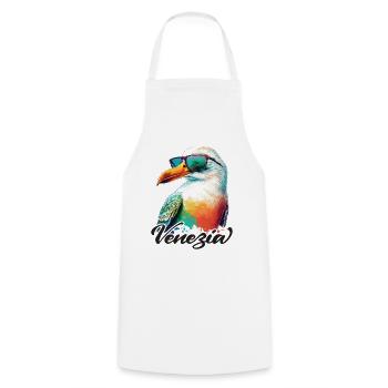 Venise Italie vacances mouette fraîche avec lunettes de soleil - Tablier de cuisine - blanc - Devant - AI Model Male 185 dark (185cm)